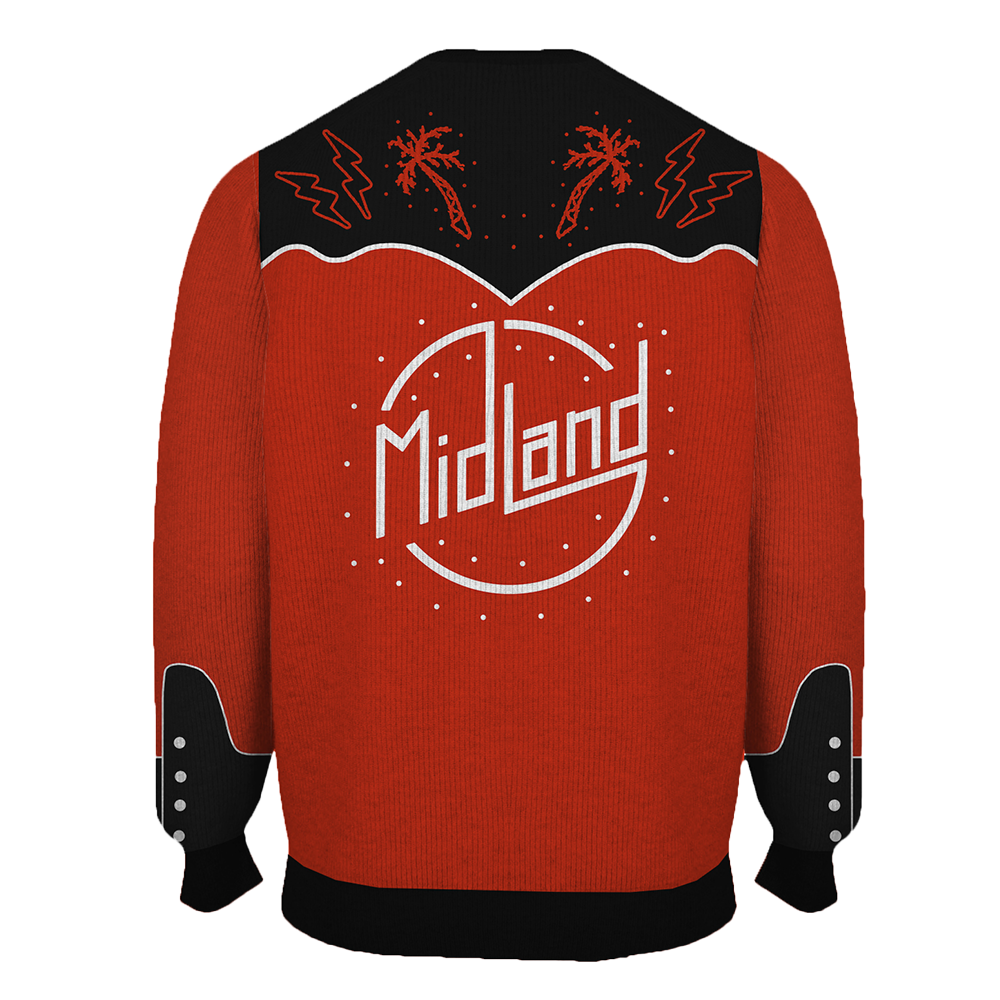 Electric Palm Tree Xmas Sweater Back