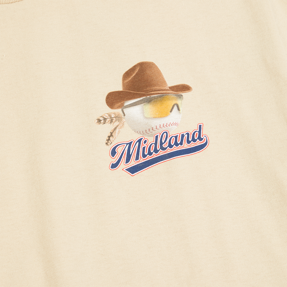 Baseball Cream T-Shirt Front Graphics Detail